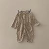 Mameluco de Una Sola Pieza con Estampado de Gofre, de Manga Larga y Botones al Frente, para Niños y Niñas, Estilo Primavera