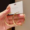 Pendientes de aro grande redondos de lujo, ligeros, europeos y americanos, para mujer, de alta calidad, con aguja de plata S925 y diseño de nicho distintivo, con circonitas.