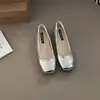 Zapatos Planos Retro Cuadrados de Lunares para Mujer 2026 Nuevo Estilo Primavera/Verano Correa Única con Hebilla Tacón Grueso Zapatos de Ballet Estilo Nicho Francés