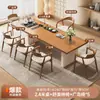 Juego de mesa de té y sillas de madera maciza para uso doméstico, diseño minimalista moderno, mesa de té de estilo nuevo para preparar té, adecuada para el hogar, lujo ligero, recepción y uso de oficina