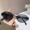 Óculos de Sol Ovais de Metal Estilo Old Money Populares para Mulheres Moda Transfronteiriça Proteção Solar Armação Pequena de Alta Qualidade Óculos de Sol Estilo Hong Kong