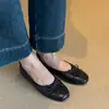 Zapatos de ballet planos vintage super suaves de piel de oveja para mujer, zapatos tipo mocasín de cuero suave con suela blanda, zapatos planos vintage de cuero genuino