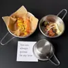 Tigela de Batata Frita de Aço Inoxidável, Estilo Ins Americano Industrial com Alça, Tigela de Lanche, Tigela para Frutas e Vinho de Arroz, Tigela de Frango Frito, Tigela para Comida Ocidental