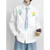 Marca Europea y Americana de Lujo Ligero de Moda Camisa de Manga Larga con Estampado de Mariposa Colorida Animal Camisa de Moda Casual de Negocios para Jóvenes