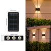 Luzes Solares para Pátio Externo, Arandelas de Parede à Prova de Chuva para Exterior, Spots Paisagísticos para Parede Externa de Casa, Luzes de Parede Decorativas para Ambiente