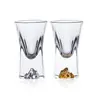 Copa de vino blanco de cristal personalizada para el hogar, copa iceberg de alta gama, logo impreso, mini transparente, fondo de Montaña Dorada, copa pequeña