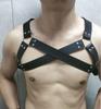 Corsé de cuero estilo europeo y americano, collar, pulsera, bandolera, ropa interior de cuero divertida para hombres.