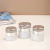 Potes de vidro transparente para creme no atacado, frascos dispensadores de cosméticos de vidro selados, frascos vazios para creme facial, frascos conta-gotas para creme para os olhos