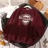 Sudadera Nueva Estilo Coreano con Estampado de Letras de Manga Larga para Mujer en Otoño e Invierno Forrada de Polar y Engrosada Versátil Estilo Perezoso Tops para Estudiantes