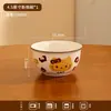 Conjunto de Tigelas e Pratos de Cerâmica com Gatinhos Desenhos Animados, Presentes de Alta Qualidade, Lembrancinhas Fofas de Aniversário para Crianças, Pratos de Jantar e Tigelas de Arroz Atacado