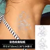 Adesivos de tatuagem de escorpião e florais em relevo prateado, de alta qualidade, unissex, com tema de animais, à prova d'água, adequados para apresentações, férias e looks de beleza nos braços, dorso das mãos e tornozelos