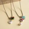 Collar de Corazón de Metal, Vidrio y Perla con Aceite de Goteo de Personalidad Europea y Americana, Cadena para Clavícula Transfronteriza de Gama Alta, Nicho, Accesorio de Collar con Temperamento para Mujeres