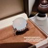 Joyería calcedonia ágata verde brasileña anillo de calabaza mariposa nuevo poder chino calcedonia blanca huevo de paloma anillo