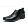 Sapatos Masculinos de Couro Bico Fino Salto Alto Tamanho Grande Transfronteiriços Sapatos Formais Business Casual Slip-On Aumento Sapatos Cubanos Sapatos Masculinos Retrô
