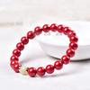 Pulsera de cuentas de barril antiguo de jade Hetian de cinabrio de arena dorada púrpura de alto contenido natural pulsera de arena roja para damas venta al por mayor de cinabrio