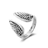 Anillo Retro Europeo y Americano de Alas de Ángel Abiertas Moda Personalizado Desgastado Ajustable Anillo de Animales Transfronterizo Nuevo para Mujer
