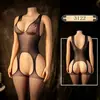 Lencería Sexy con Entrepierna Abierta, Ropa de Dormir Navideña de Malla, Medias, Falda, Coqueteo Sexy para Pareja, Uniforme Transparente, Conjunto de Tentación