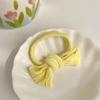 Faixa de cabelo com laço de macaron, elástico alto, cor de doce, simples, elástico de borracha, coração de menina, estilo coreano, não machuca, bolas de cabelo, corda de cabelo