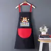 Delantal sin Mangas Impermeable y a Prueba de Aceite de Nuevo Estilo para el Hogar, Cocina, Ropa de Trabajo para Adultos con Bolsillos Grandes, Delantal de Dibujos Animados Resistente a las Manchas