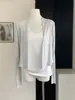 Cardigan de Tencel Fino de Verão Curto Cobertura Protetora Solar Cor Sólida Versátil Camisola Peça Externa Jaqueta Pequena Venda por Atacado em Estoque