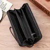 Nueva Moda Bolso de Mano Largo para Hombre de Gran Capacidad Patrón de Cocodrilo Múltiples Tarjetas Cremallera Única Bolso de Mano Cartera Bolso de Mano