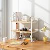 Estante de Mesa de Camada Dupla Estante de Armazenamento e Organização de Livros para Mesa de Dormitório Suporte de Estante de Armazenamento para Bancada de Escritório