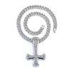 Colgante de cruz con incrustaciones de diamantes de hip-hop explosivo europeo y americano para hombre, collar personalizado de discoteca de rock, joyería exclusiva transfronteriza