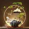 Gran Adorno de Árbol de la Fortuna de Arena Movediza Líquida con Fuente de Agua Corriente para Decoración de Oficina para Atraer Riqueza y Prosperidad