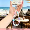 Corrente de celular criativa nova de macaron feita à mão com contas, chaveiro de acrílico com contas, pingente de bolsa, cordão para celular