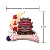 Imanes de Madera Turísticos Culturales y Creativos de Jiangxi Shangrao Jingdezhen Pabellón Tengwang Atracción de Regalo Creativo Imanes Souvenirs