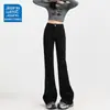 Calça Jeans Flare de Cintura Alta para Mulheres, Tendência Outono 2025 Versátil Nova Emagrecedora Versátil Bootcut Comprimento Total