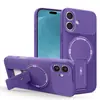 Fábrica Pinjun Funda para Teléfono Móvil con Soporte Anticaída de Fibra de Carbono Adecuada para Apple Iphone17 Cubierta Protectora Magnética
