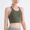 Alças Finas, Sutiã Esportivo Bonito para as Costas, Lingerie Push-Up à Prova de Choque Feminina, Colete Sem Aros, Roupa Externa Esportiva para Yoga e Fitness
