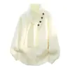 Suéter Feminino Outono e Inverno Estilo Japonês Retrô Soltinho Preguiçoso Peça de Fora Tricô com Capuz Petite Espessado