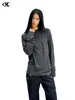 Camiseta Básica de Manga Larga de Color Sólido Estilo Americano 11Kn para Hombre y Mujer, Corte Holgado, Secado Rápido Antibacteriano de Lyocell, Cuello Redondo