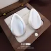 Pendientes de Botón Vintage Cepillados con Forma de Lágrima Europeos y Americanos Retro Geométricos Pendientes de Gama Alta Accesorios de Oreja Únicos de Nicho