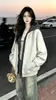 Sudadera con capucha y cremallera de color liso, estilo retro, moderna, de nicho, con personalidad, forro de dos piezas, para mujer, nuevo top casual de otoño/invierno