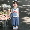 Conjunto de Verão para Meninas 2026 Novo Estiloso Fashionável Colete Infantil Conjunto de Duas Peças Roupas de Bebê Roupas de Verão para Crianças Pequenas