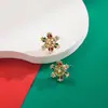 Brincos Série de Natal para Mulheres Europeus e Americanos Mais Vendidos Brincos com Cravação de Diamantes Chapéu de Papai Noel Floco de Neve Alce Gota de Óleo Brincos