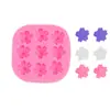 Vários moldes de silicone em formato de flor com 7 cavidades de flor de cerejeira, moldes de silicone com 7 cavidades de folha de bordo para decoração de chocolate, bolo de ovo e sobremesa