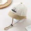 Chapéu Personalizado de Ursinho com Aba Dupla, Chapéu Respirável com Proteção Solar, Chapéu de Verão Fresco para Crianças, Chapéu de Proteção Solar