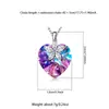 Moderna Cadena para Clavícula con Colgante de Corazón Marino Estilo Europeo y Americano Regalo para el Día de San Valentín de Mujer Colgante de Cristal en Forma de Corazón Accesorios Transfronterizos