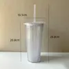 Taza de Paja Personalizada Odm con Patrón de Maíz y Patrón de Piña, Taza de Plástico de Doble Pared de Gran Capacidad para Bebidas Frías, Color y Empaque Personalizables