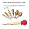 Dispositivo de chanfro de cinco lâminas com cabo hexagonal de 90 graus, conjunto de seis peças, 6mm-19mm, faca de chanfro, abridor de furo para marcenaria