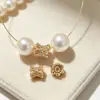 Exquisitas cuentas espaciadoras con forma de cintura pequeña para hacer joyería DIY, cuentas espaciadoras huecas con forma de cesta de bambú, cuentas espaciadoras de circonita colorida con agujeros