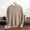 2025 Otoño/Invierno Nuevo Cashmere Cuello Redondo Tejido Manga Larga Hombre Color Sólido Suave y Cálido Suéter de Cashmere Top