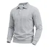 Moletom Casual Masculino Amazon Outono e Inverno Simples Texturizado Pesado Solto para Uso ao Ar Livre Gola Polo Reversível Abotoado
