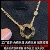 Dia dos Namorados Chinês de alta qualidade em pó de ouro V com pedras preciosas anel duplo interligado coração com coração colar e pulseira de luxo leve presente de Dia dos Namorados Chinês