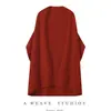 Cárdigan Francés Batwing 100% Lana Pura para Mujer Cubierta Holgada Ropa Exterior Adelgazante Versátil para Primavera y Otoño Ropa de Punto Elegante