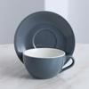 Juego de tazas de café con esmalte de color, taza y platillo de café de cerámica negra, estilo nórdico simple, para oficina y cafetería.